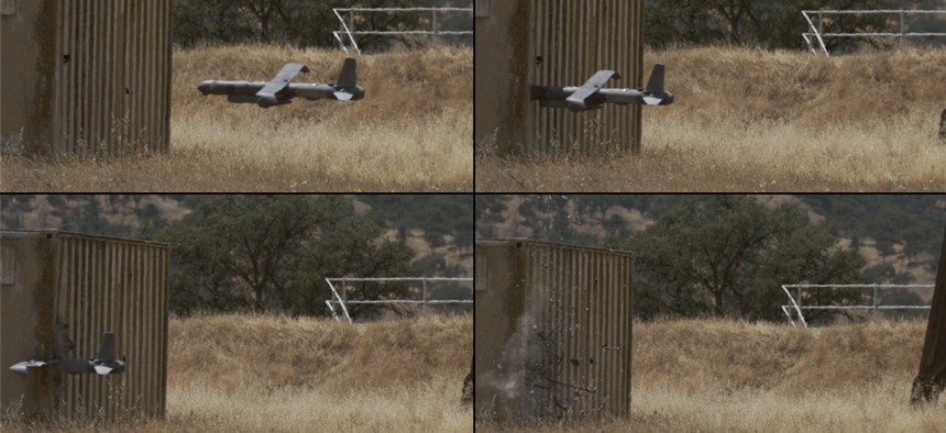 Frames from a high-speed video camera show the first flight of Firestorm Labs’ modular Tempest drone at the Naval Postgraduate School’s Joint Interagency Field Experimentation (JIFX) event, May 13, 2025.