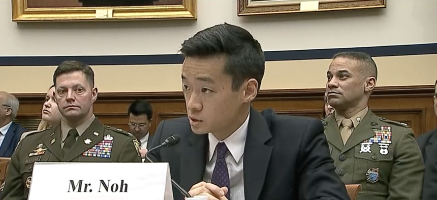 John Noh, then the acting assistant defense secretary for Indo-Pacific security affairs, testified in February 2025 to the House Armed Services Committee in Washington, D.C.