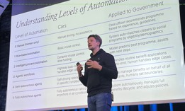 Luukas Kristjan Ilves addresses a crowd of technologists and other reporters at an event in Tallinn, Estonia, on October 8, 2025. 