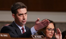 Sen. Tom Cotton, R-Ark., questions Pete Hegseth during his confirmation hearing, Jan. 14, 2025.
