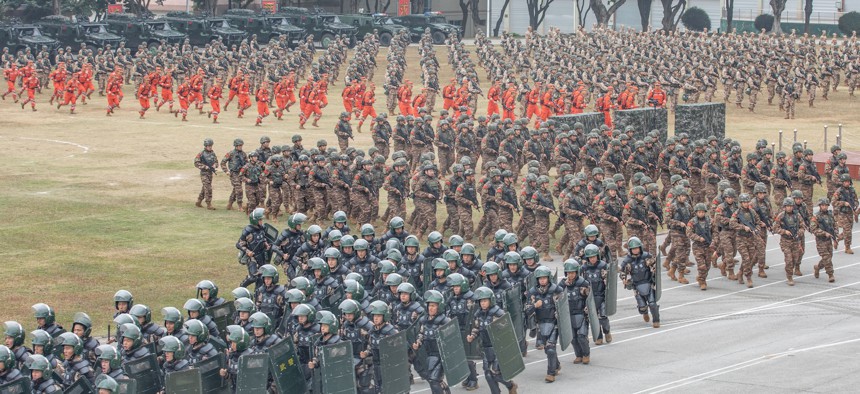 Chinese military training in the Guangxi Zhuang Autonomous region, Jan. 2, 2024. 
