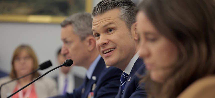 U.S. Defense Secretary Pete Hegseth testifies before the House Appropriations Committee's Defense Subcommittee at the U.S. Capitol on June 10, 2025.