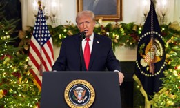 President Donald Trump addresses the country on December 17, 2025, in Washington, DC.