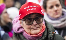  Protesters on City Square during a protest in support of Greenland on January 17, 2026 in Copenhagen, Denmark.