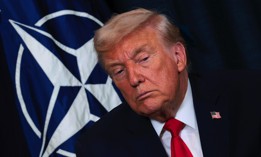 U.S. President Donald Trump attends a bilateral meeting with NATO Secretary General Mark Rutte on the sidelines of the World Economic Forum (WEF) Annual Meeting on January 21, 2026, in Davos, Switzerland. 