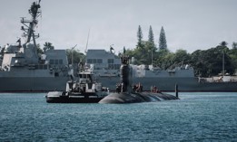 Virginia-class fast-attack submarine USS Indiana returns to its homeport at Joint Base Pearl Harbor-Hickam, Jan. 29, 2026. 