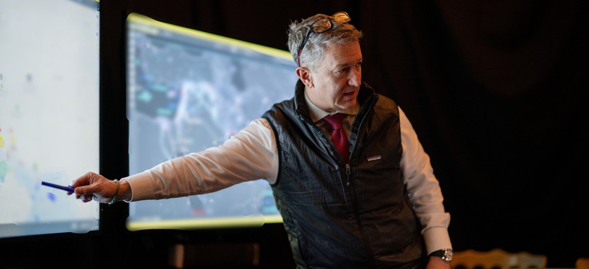 Joint Chiefs chairman Gen. Dan Caine briefs President Trump at Trump's West Palm Beach, Florida, on February 28, 2026.