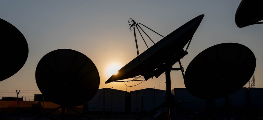 U.S. Space Force antennas in the U.S. Central Command area of responsibility, Nov. 26, 2024.