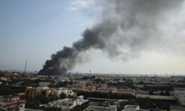 Smoke rises after Iran launched a missile attack targeting the headquarters of the U.S. Navyâs Fifth Fleet in Manama, following what it described as retaliation against U.S. and Israeli strikes, in Manama, Bahrain on February 28, 2026