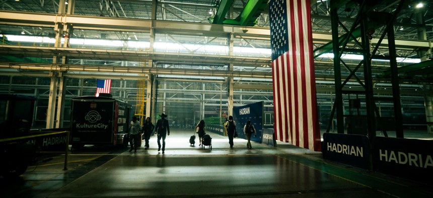 Hadrian's Factory 4 submarine-part plant in Cherokee, Alabama, on the morning of its ribbon-cutting ceremony, March 20, 2026.