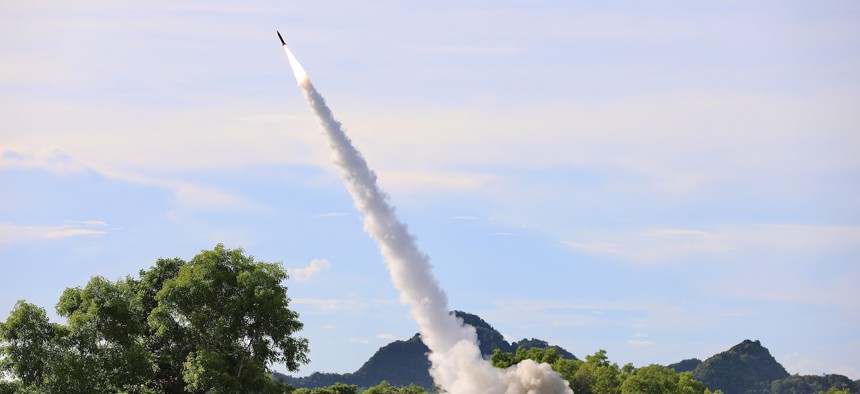 On June 16, 2024, 3d Multi-Domain Task Force and 1-181 Field Artillery Regiment of the Tennessee National Guard used the U.S. Army Autonomous Multi-Domain Launcher (AML) and the Precision Strike Missile (PrSM) as part of the Valiant Shield 24 Combined Joint SINKEX.
