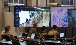 At the US-led Civil-Military Coordination Centre in the southern Israeli town of Kiryat Gat, the United States and allied forces coordinate with Israeli counterparts to monitor the truce in Gaza on November 19, 2025.