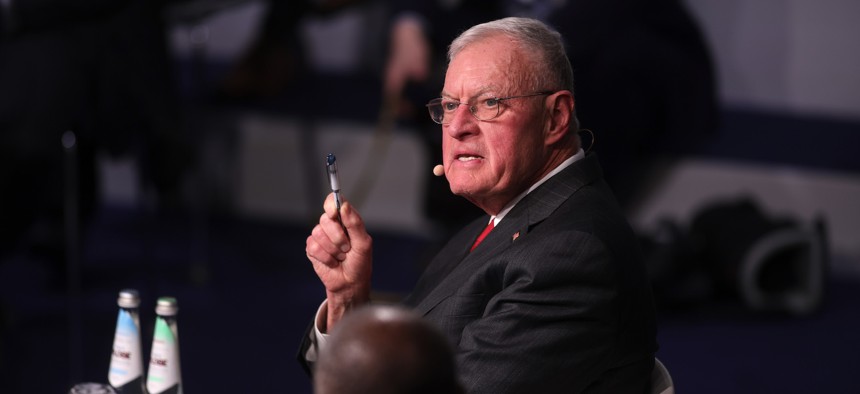 Keith Kellogg, then the U.S. special envoy for Ukraine, participates in a panel discussion at the Munich Security Conference, on February 15, 2025.