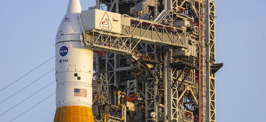 NASA's Artemis II Space Launch System rocket and Orion spacecraft rest on Launch Pad 39B at Kennedy Space Center in Cape Canaveral, Fla., on March 31, 2026, ahead of the crewed lunar mission.