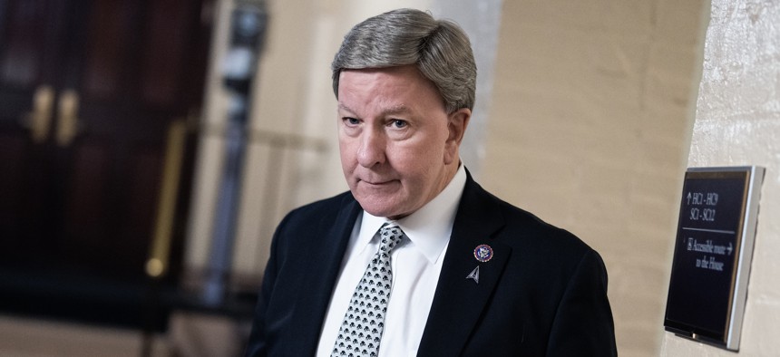 Rep. Mike Rogers, R-Ala., leaves a meeting at the U.S. Capitol, December 10, 2024.