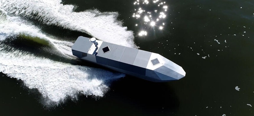 The Leidos Sea Archer unmanned vessel.