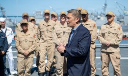 Hung Cao, who at the time was Navy undersecretary, spoke to the crew of the littoral combat ship Cincinnati in San Diego.
