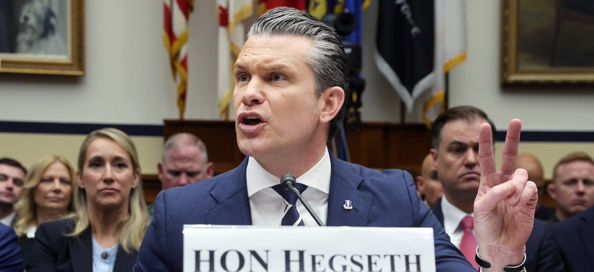 Defense Secretary Pete Hegseth testifies before the House Armed Services Committee on April 29, 2026.