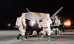 The X-37B orbital test vehicle concludes its sixth successful mission.