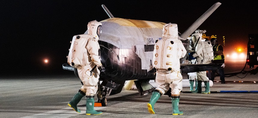 The X-37B orbital test vehicle concludes its sixth successful mission.