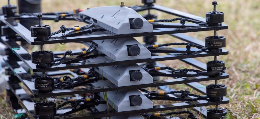 An unmanned aerial system demonstration at Tough Stump Training Ground, North Carolina, March 30, 2026.