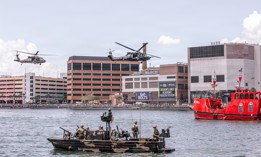 Special operators from the United States and 10 partner nations demonstrate their capabilities along the Tampa Bay waterfront during SOF Week 2026 in Florida, May 20, 2026.