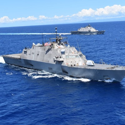 The Navy used drones to sink a retired warship The Navy used drones to sink a retired warship