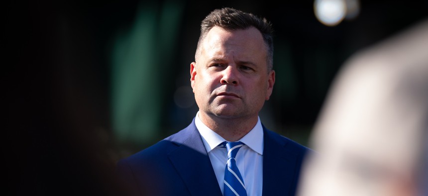 William J. Pulte, director of the Federal Housing Finance Agency, spoke to the press at the White House on July 24, 2025.