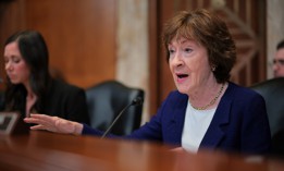 Committee Chair Sen. Susan Collins (R-ME) questions U.S. Secretary of Homeland Security Markwayne Mullin as he testifies before the Senate Appropriations Subcommittee on the Department of Homeland Security budget on June 2, 2026.