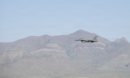 A 149th Fighter Wing F-16 Falcon flies over Fort Bliss, Texas, June 6, 2026.