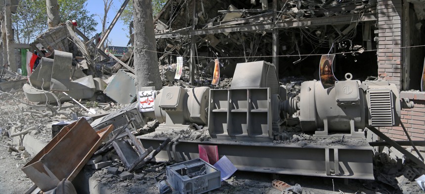 Destruction at the Sharif University of Technology, targeted by the US and Israel, on April 07, 2026 in Tehran, Iran.