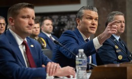 Defense Secretary Pete Hegseth testifies during a Senate Armed Services Committee hearing on the Department of Defense's FY27 budget request, on April 30, 2026. 