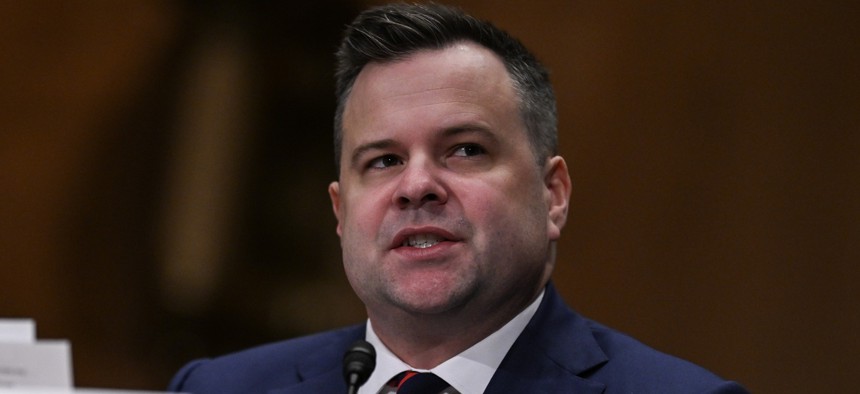 William Pulte testifies during a Senate Banking, Housing, and Urban Affairs Hearing to examine his nomination of at the Dirksen Senate Office Building on February 27, 2025 in Washington, D.C.