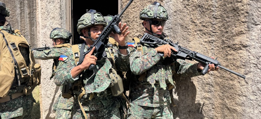 Philippine Marines training at Marine Corps Training Area Bellows.