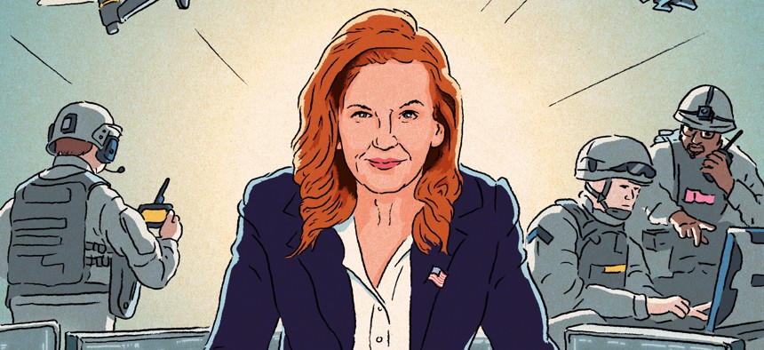 An artist's rendering of Defense Department CIO Kirsten Davies