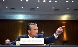 Defense Secretary Pete Hegseth testifies during a Senate Committee on Appropriations hearing in Washington, DC, on July 21, 2026.