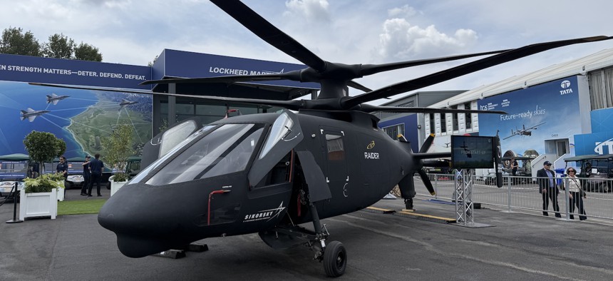 The S-97 Raider helicopter at Farnborough International Airshow.