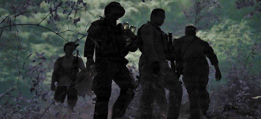 U.S. Air Force and Philippine Air Force special operators prepare for patrol during Exercise Balikatan 2026 in Cerab, Philippines, May 1, 2026.