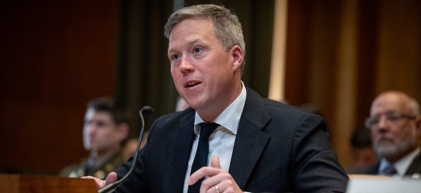 Dan Driscoll testifies at Senate Appropriations subcommittee hearing on May 19, 2026.
