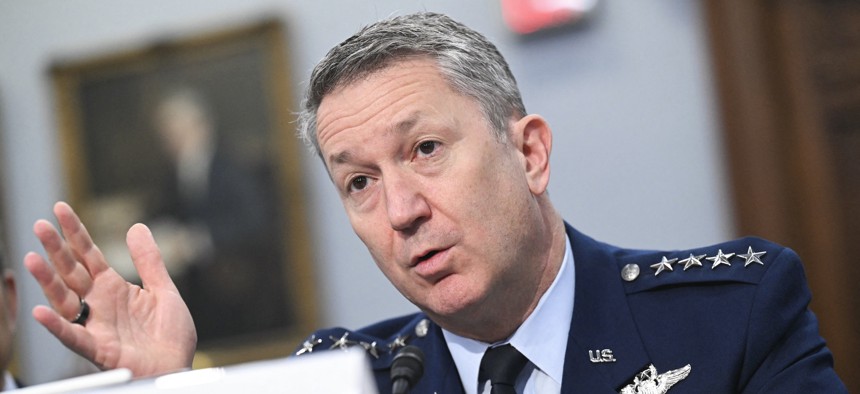 Joint Chiefs of Staff Chairman Gen. Dan Caine testifies on Capitol Hill in Washington, D.C., on May 12, 2026.