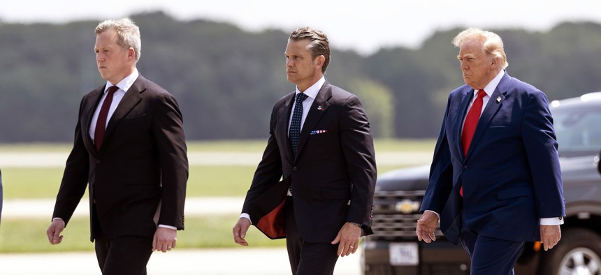Army Secretary of the Army Dan Driscoll, Defense Secretary Pete Hegseth, and President Donald Trump met an airlifter carrying military casualties of the war with Iran on July 22, 2026, in Dover, Delaware.