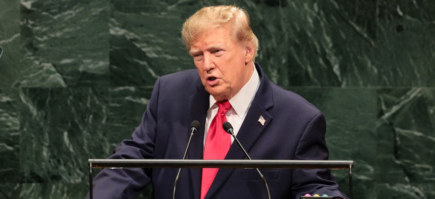 President Donald Trump speaks during the 81st session of the United Nations General Assembly on September 22, 2026, in New York City.