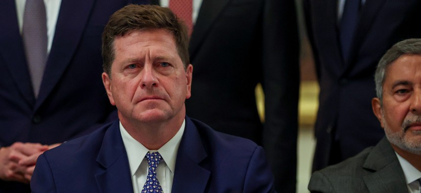 U.S. Director of National Intelligence Jay Clayton attends a meeting on artificial intelligence in the East Room of the White House on September 29, 2026 in Washington, DC. 