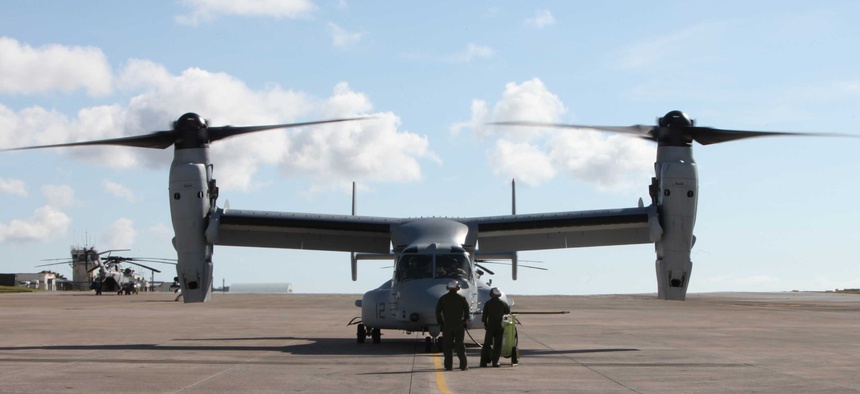 An MV-22 Osprey at MCAS Futenma