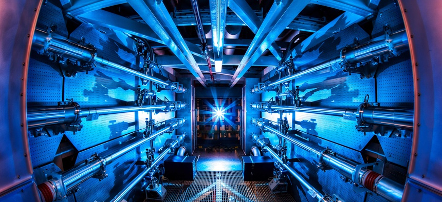 These are the preamplifiers used to boost the energy of the laser beams used at the National Ignition Facility