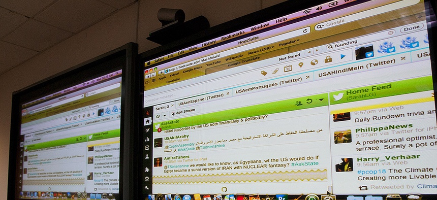 The State Department's Twitter feeds during a global Twitter chat with former undersecretary of state for public diplomacy Tara Sonenshine