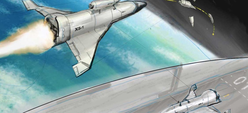 An artist's rendition of the XS-1 space plane
