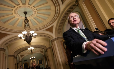 Senate Majority Leader Harry Reid speaks to reporters on Capitol Hill during a press conference on the situation at the VA, on June 24, 2014. Senate Majority Leader Harry Reid speaks to reporters on Capitol Hill during a press conference on the situation at the VA, on June 24, 2014.
