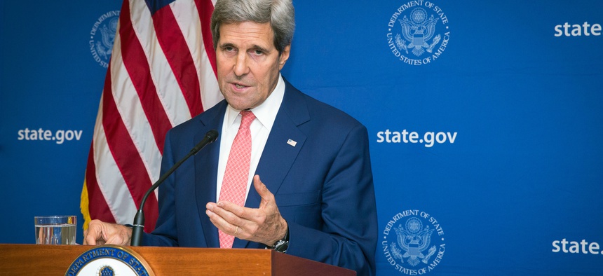U.S. Secretary of State John Kerry announces a 72-hour humanitarian cease-fire beginning Friday between Israel and Hamas, in New Delhi, India, Aug. 1, 2014. The agreement broke down less than two hours after implementation.