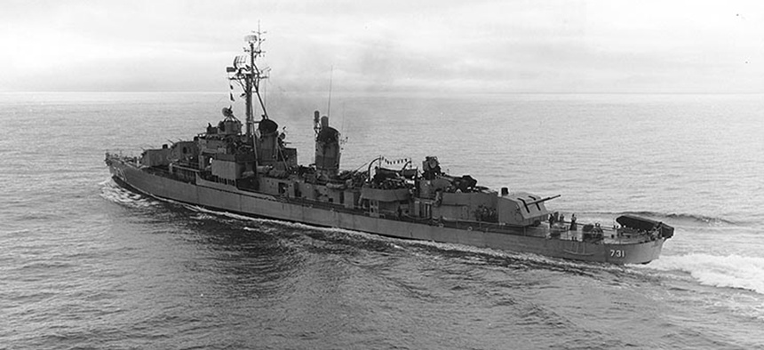 The USS Maddox underway at sea in 1963.